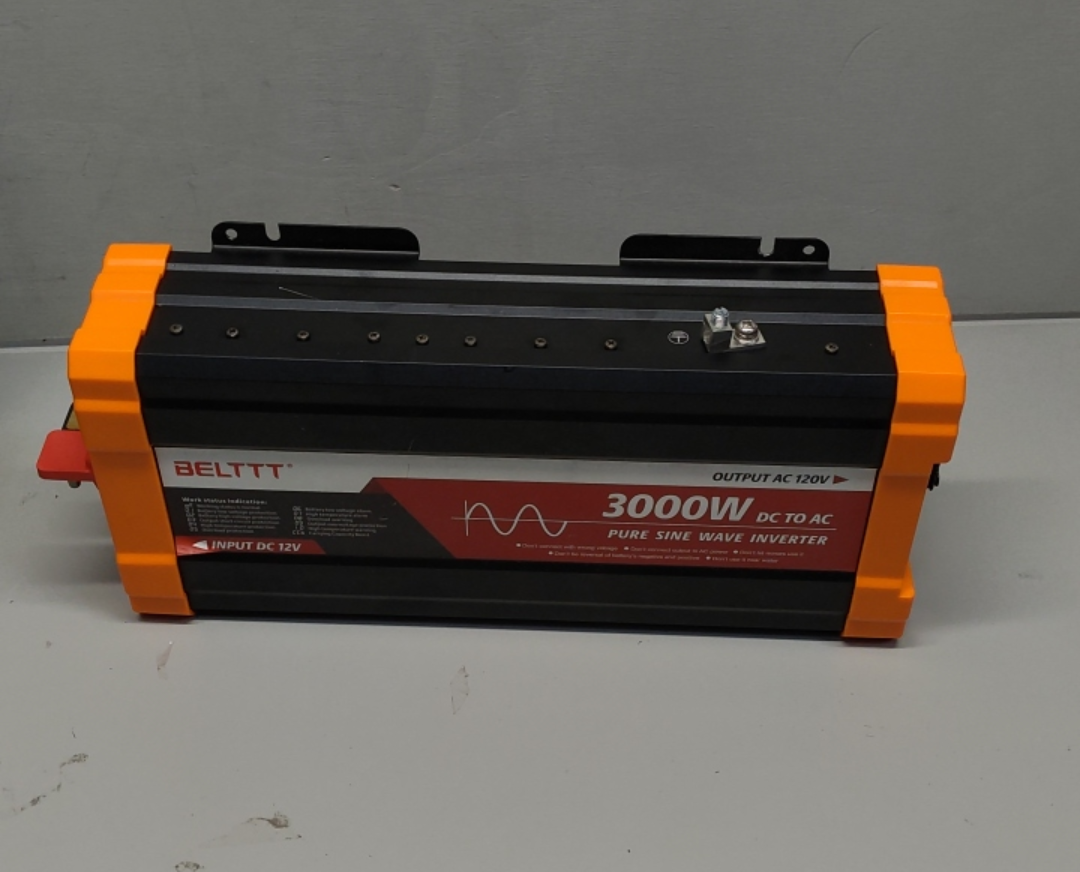 BELTTT 3000W Pure Sine Wave Inverter 12V DC to 120V AC for RV, Truck, Off-Grid, Home, Solar Car Power Inverter with Dual AC, 20A Socket, 5V 2.1A USB, Hardwire Port, Remote Controller 23Ft Cable