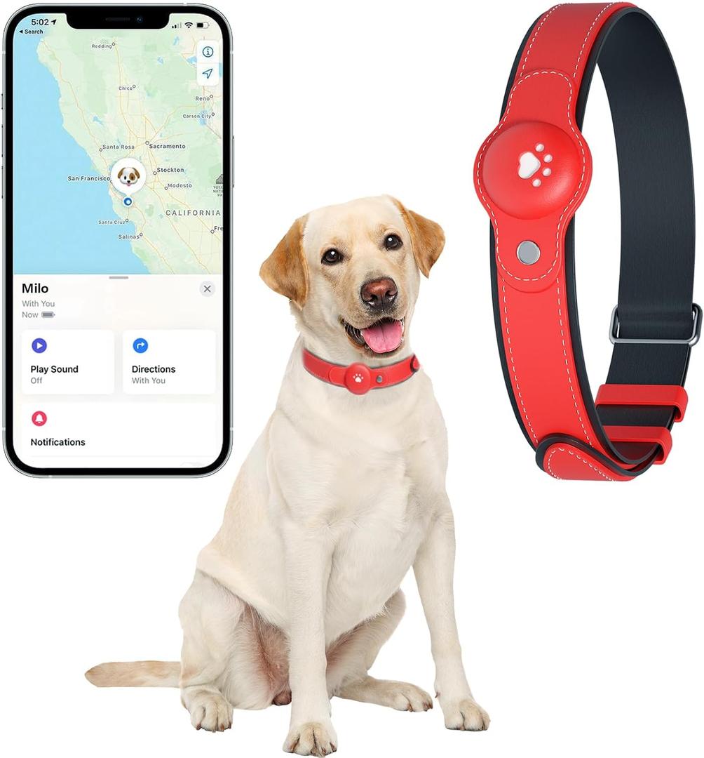 BONSO 2-in-1 GPS Tracker for Dogs: Smart Collar with Real-Time Location, No Monthly Fee, Unlimited Range (iOS Only) GPS Tracker Dog Collar- Ideal for Small, Medium Large Dogs(Tracker Included)
