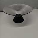 SPRINGBOW Fruit Bowl – 10” Gray Decorative Bowl with Ripple and Pedestal – Purse bowl, Decorative Bowls for Home Décor, Glass Fruit bowl, Candy bowl, Centerpiece, Decorative Glass Bowl