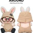 4pcs Dolls Outfit Set, Hat & Overalls for 17 cm Doll Clothes Accessories Suit, Stylish Clothes for Doll, Cute Outfits for Dress up Unique Style with Premium Fabric, Khaki