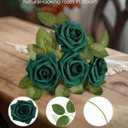 InnoGear Artificial Flowers, 50 Pcs Hunt Green Foam Fake Roses Bulk with Stems for St. Patrick's Decoration DIY Wedding Bouquets Centerpieces Bridal Shower Party Valentines Christmas Tree
