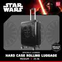 FUL Star Wars Darth Vader 25 Inch Rolling Luggage, Embossed Hardshell Suitcase with Spinner Wheels, Black, 25 Inch Single