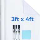 M&G White Board Wallpaper Dry Erase Board for Wall, 3 ft x 4 ft Whiteboard Peel and Stick Wallpaper, Dry Erase Contact Paper with 3 Markers and Wipe Out Cloth (Inside The Roll), No Ghosting