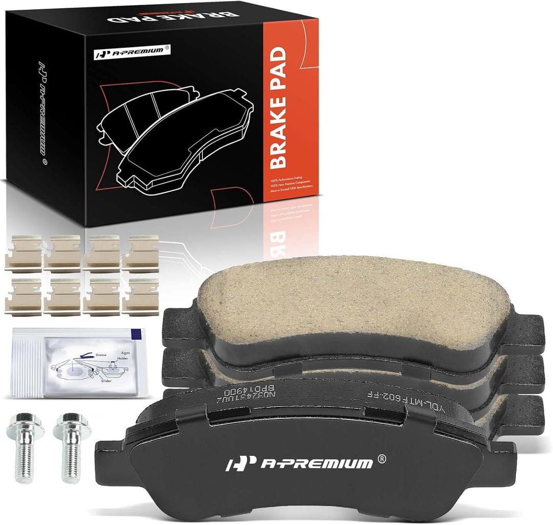 A-Premium Rear Ceramic Disc Brake Pads Set Compatible with Ram ProMaster 1500 2014-2021, ProMaster 2500 2014-2021, ProMaster 3500 2017-2021, 4 Pcs