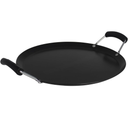IMUSA 11in Carbon Steel Nonstick Round Comal with Cool Touch Handles, Black