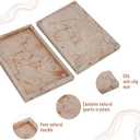 Marble Bathroom Tray,Pure Natural Vanity Tray,Marble Trays for Kitchen Counter Non-Ceramic/Non-Resin,Stone Tray 12 x 8 inch (Pink)