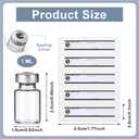 Threlaco 20 Pcs 1ml Sealed Sterile Empty Vials with Self Healing Injection Port Glass Penicillin Bottle with 20 Label Stickers (Aluminum)