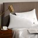 Serta Down Illusion Soft Hypoallergenic Soft/Medium Bed Pillows for Side, Stomach or Back Sleepers (Pack of 2), Queen, White