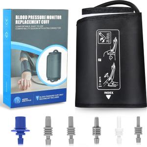 5.9"~13" (15-32cm) Extra Small to Medium Blood Pressure Cuff - BP Replacement Cuff for Individuals with XS/Small/Medium Upper Arms, 6 Size Connectors Compatible with Omron and Other Brands (Cuff Only)