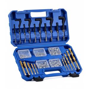 Orion Motor Tech 144pc Thread Repair Kit, Metric Helicoil Repair Kit with HSS Drill Bits Taps Inserts, Auto Rethreading Restorer Tool Kit in 1/4" 5/16" 3/8" 7/16" 1/2" & M5 M6 M8 M10 M12 Sizes 