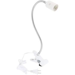 RTNLIT E26/E27 Clip Desk Lamp Holder, Clamp Lamp Fixture with On/Off Switch, Flexible Gooseneck Light Bulb Socket for Reptiles, Aquarium, Desk, Grow Light, 4.1Ft Cable