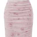 GORGLITTER Women's Floral Spring Summer Wedding Guest Dress Bridal Shower Cocktail Tea Party Beach Midi Sun Dress 2026 (Pink, S)