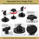 Paintless Dent Repair Kit, Double Pole Bridge Dent Puller with 7 Bridge Tabs, Car Dent DIY Removal Tool for Auto Body, Refrigerator and Washer
