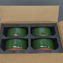 Stoneware Cereal and Soup Bowls Set of 4, 6-Inch Dual Glaze Ceramic Bowls for Breakfast & Oatmeal, Microwave and Dishwasher Safe, Forest Glaze Green
