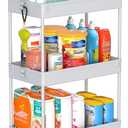SPACEKEEPER Rolling Storage Cart 3 Tier Bathroom Cart Organizers with Wheels Laundry Room Organization Mobile Shelving Unit Utility Cart Storage Shelves Multi-Functional for Office, Home, Gray