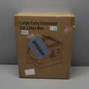 Hooded Fully Enclosed Cat Litter Box with Drawer, Extra Large Odor Control Indoor Litter Tray, Privacy Covered Toilet with Scoop for Cats Under 17.6Ib(8kg) (blue)