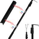 6.9 Ft Magnetically Mounted Truck Cargo Grabber Reach Tool, Lastest Telescoping Truck Bed Retriever Tool Magnetic, Multi-Use Pickup Truck Bed Accessories Truck Bed Reach Pole(2 Hooks 1 Mounted Plate)