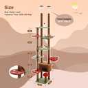 PEQULTI Floor to Ceiling Cat Tree, Height Adjustable 90.5-100.4'', Brown