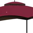 10x12 Replacement Gazebo Canopy Top Cover, Double Tiered Waterproof Canopy Roof for Lowe's Allen Roth Gazebo #GF-12S004B-1(Red)