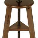 MEEDEN Walnut Drafting Stool with Solid Beech Wood, Height Adjustable Artist Studio Stool, Bar Stool, Office & Kitchen Stool, Perfect for Studio, Home Use, Bars, 26 inches x 12.6 inches x 11.8 inches