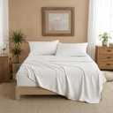 Queen Size Comforter Set, Lightweight 7 Pieces Neutral Bed in a Bag All Season Chambray Print Bedding Set Ultra Soft Comforter, Farmhouse Sheets, Pillowcase & Sham