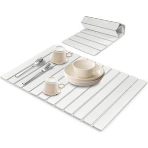 Extra Large Stone Dish Drying Mats for Kitchen Counter, 28"(L)16"(W), Eco - Friendly Diatomaceous Stone Mats, Non - Slip Collapsible Absorbent Stone Dish Drying Mat for Multi - Purpose