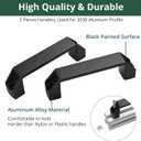 JiGiU Aluminum Handle Aluminium Alloy Rectangular Industrial Pull Handle for European Standard Aluminum Extrusion Profile -Black (2, 3030)