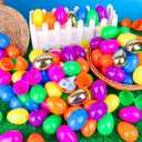 200 Pack 3 Inch Large Fillable Plastic Easter Eggs Bulk Include 6 Surprise Golden Eggs, Bright Color Empty Easter Eggs for Easter Hunts, Basket Stuffers Fillers, Easter Party Favors Classroom Prize