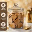 1 Gallon Glass Cookie Jar with Lid Glass Jar with Lid - Airtight Food Storage Container for Cookies, Candy, Flour, Dog Treats Clear Large Kitchen Jar for Pantry - Glass Containers with Lids