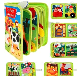 Wekvgz Soft Baby Felt Books Educational Sensory Toy Animals Sensory Books Early Development Interactive Quiet Books Reusable Felt Book Busy Board Preschool Learning Activities for Boys Girls Infants