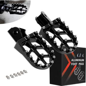 JFG RACING Dirt Bike Foot Pegs 7075 CNC Pedals Rests for Surron Light Bee X and S/E Ride Pro SS/CRF150F CRF230F 03-19/CRF250F 19-24/XR150L 15-24/KDX200 83-94-Black