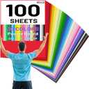 100 Pcs 50 Colors Poster Board 22 x 28 In Colored Posterboard Paper Bulk 250 GSM Thickness Cardstock Blank Smart Vision Board for School Drawing Arts Craft Projects Display DIY Scrapbooking