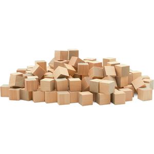 DIY Wooden Cubes 3/4-inch, Pack of 100 Small Blank Wooden Blocks, Unfinished Wood Blocks for Crafts, STEM, Dice, and Building Blocks for Stacking, by Woodpeckers