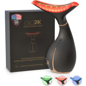 GLO24K Red Light Beauty Device for Face and Neck - Based on Triple Action LED, Thermal, and Vibration Technologies GLO24K Red Light Beauty Device for Face and Neck - Based on Triple Action LED, Thermal, and Vibration Technologies