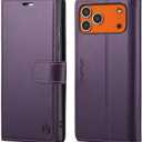 Wallet Case for iPhone 17 Pro Max with Credit Card Holder,PU Leather Folio Flip Kickstand Protective Shockproof Cover for Apple 17 Pro Max Phone Case (Purple, for iPhone 17 Pro Max - 6.9'')