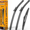 AUTOBOO 28"+28" Windshield Wipers with 12 Inch Rear Wiper Blade Replacement for Ford Focus 2012 2013 2014 2015 2016 2017 2018 -Original Factory Quality (Pack of 3)