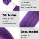 Purple Braiding Hair 36 Inch Pre Stretched Hair Long Straight Crochet Braids Yaki Texture Synthetic Fiber Extension 4 Packs (Dark Purple)