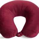 Adult Cozy Soft Microfiber Neck Pillow for Travel  Compact, Machine Washable - Perfect for Airplane, Car, or Home Use - Filled and Finished in The USA  Burgundy