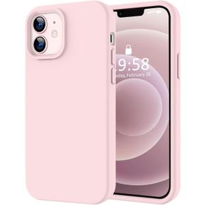 LOVE 3000 Designed for iPhone 12 Case/iPhone 12 Pro Case, Premium Silicone with [Soft Anti-Scratch Microfiber Lining] Shockproof Protective Phone Case for Men Women Girls 6.1", Chalk Pink