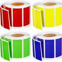 2000 Pieces Rectangular Colored Label Sticker 1.57 x 0.75 inch Color Coding Label 4 Assorted Colors Adhesive Rectangle Sticker Solid Colors Tags for Inventory Organization, File Classification
