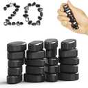 20 PCS Ferrite Putty Stones, Fidget Toys Rocks for Office Stress Anxiety Relief, Executive Desk Toys for Men Women Adults Gifts, 20 mm, Black