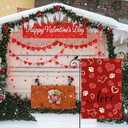 2 x Red Love Heart Dog Paw Print Valentines Day Garden Flag Yard Flag 12x18 Inch Double Sided Small Mini Yard Outdoor Outside Holiday Decoration