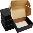 30 Pack 8x6x3 inches Black Shipping Boxes, Corrugated Mailer Boxes, Packaging Boxes for Products, Recyclable Cardboard Box, Flat Literature Mailers for Gifts, Clothing by Mailing