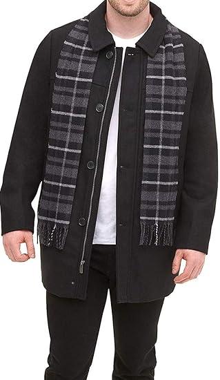 Dockers Men's Weston Wool Blend Scarf Coat Large 
