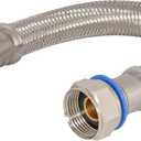 Eastman 24 Inch Steel-Flex Water Heater Connector, 3/4 Inch FIP Swivel x 3/4 Inch MIP Rigid, Flexible Braided Stainless Steel, 48255