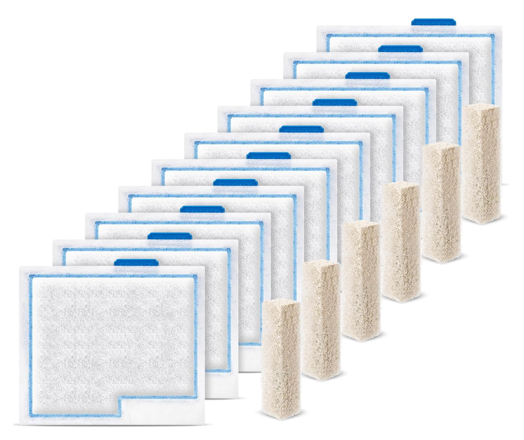 Medium Filter Cartridge Replacement Compatible with Aqueon QuietFlow LED PRO Power Filter Size 10/Power Filter Size 10/E Internal Power Filter Size 20 (16+10 Counts Ammonia Reducer Filter Pads)