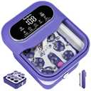 Foot Spa Electric Rotary Massage, Collapsible Foot Bath with Heat, Bubble Jets,Temp Control, and 24 Motorized Shiatsu Massage Balls, Pedicure Foot Spa for Feet Relaxation (Blue)