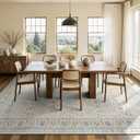 Lofus 9x12 Washable Area Rug for Living Room, Non-Slip Beige Boho Carpet