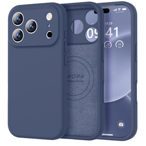 Vooii Magnetic for iPhone 17 Pro Max Case, Compatible with Magsafe (Premium Liquid Silicone) (Integrated Camera Control Button) Full Body Protective AntiScratch Microfiber Lining 6.9 inch, Navy Blue