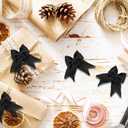 Syhood 30 Pcs Burlap Bows Christmas Knot Handmade Ribbon Natural Rustic Burlap Bows Wreath Decorative Bowknot Ornaments for Christmas Tree Home Decoration Festival Party Supplies(Black)